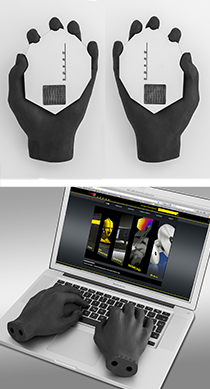 毫米波 笔记本电脑双手模型